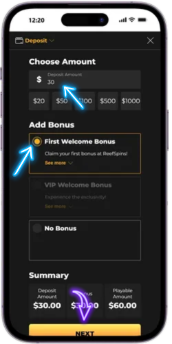 ReefSpins Payment method